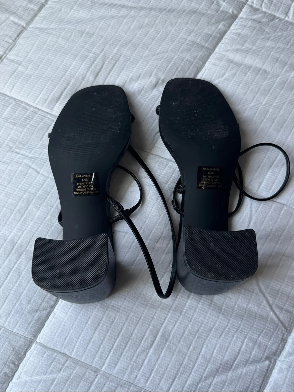 Steve Madden Diora black strappy block heel sandals size 8.5